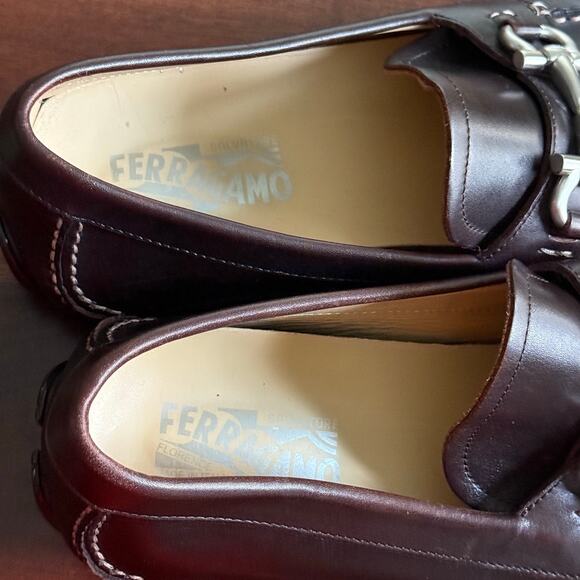 Salvatore Ferragamo Parigi Gancini Bit Driving Moc Shoe loafer brown leather 9 - Picture 4 of 14